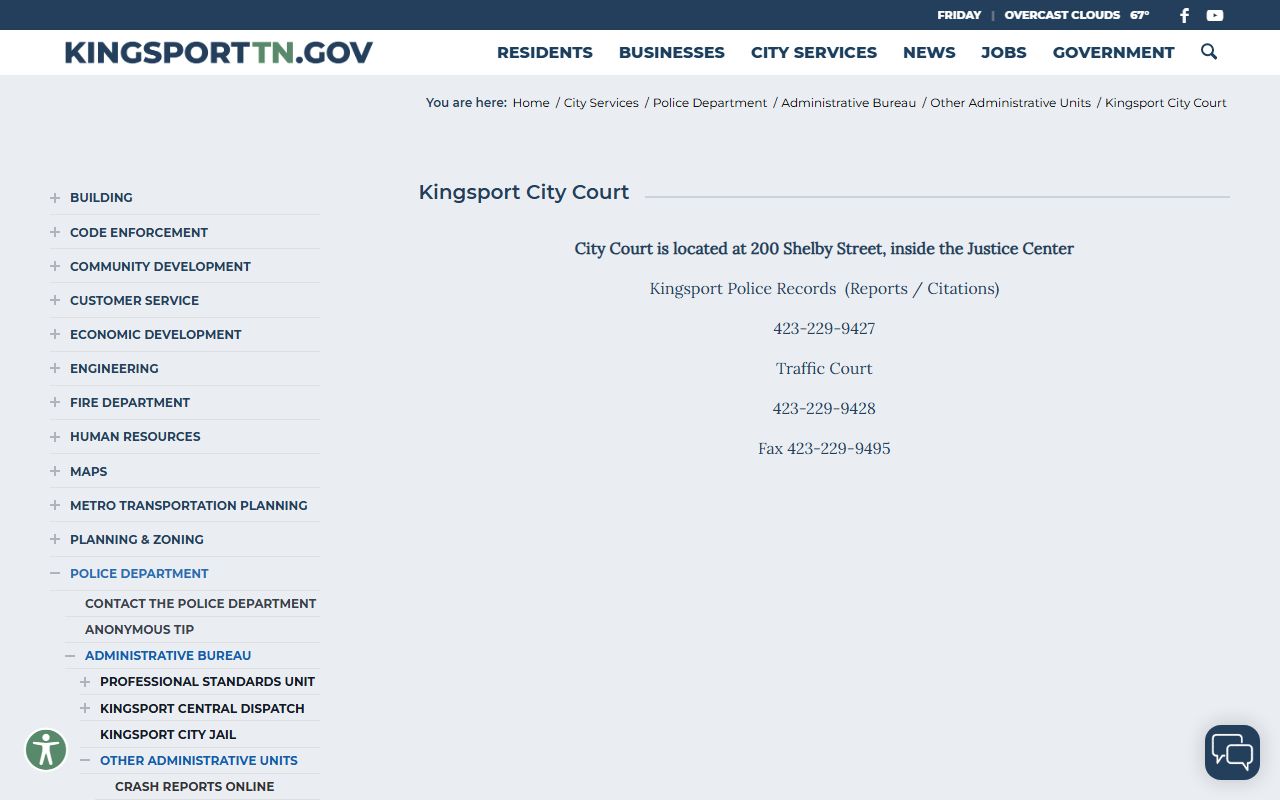 Kingsport DUI Records from the city court