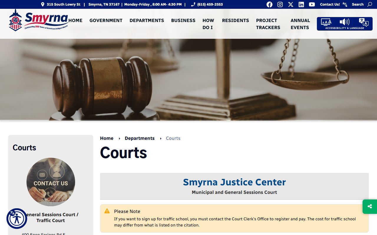 Smyrna DUI Records from the municipal court