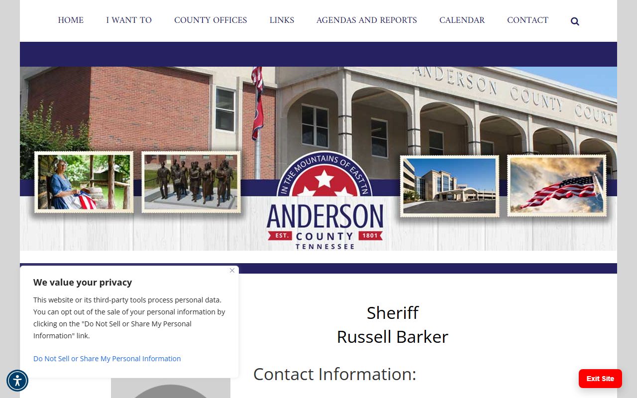 Anderson County DUI Records from the sheriff's office