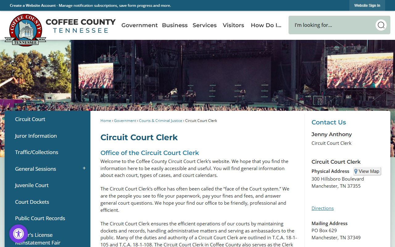 Coffee County DUI Records at the Coffee County Circuit Court Clerk