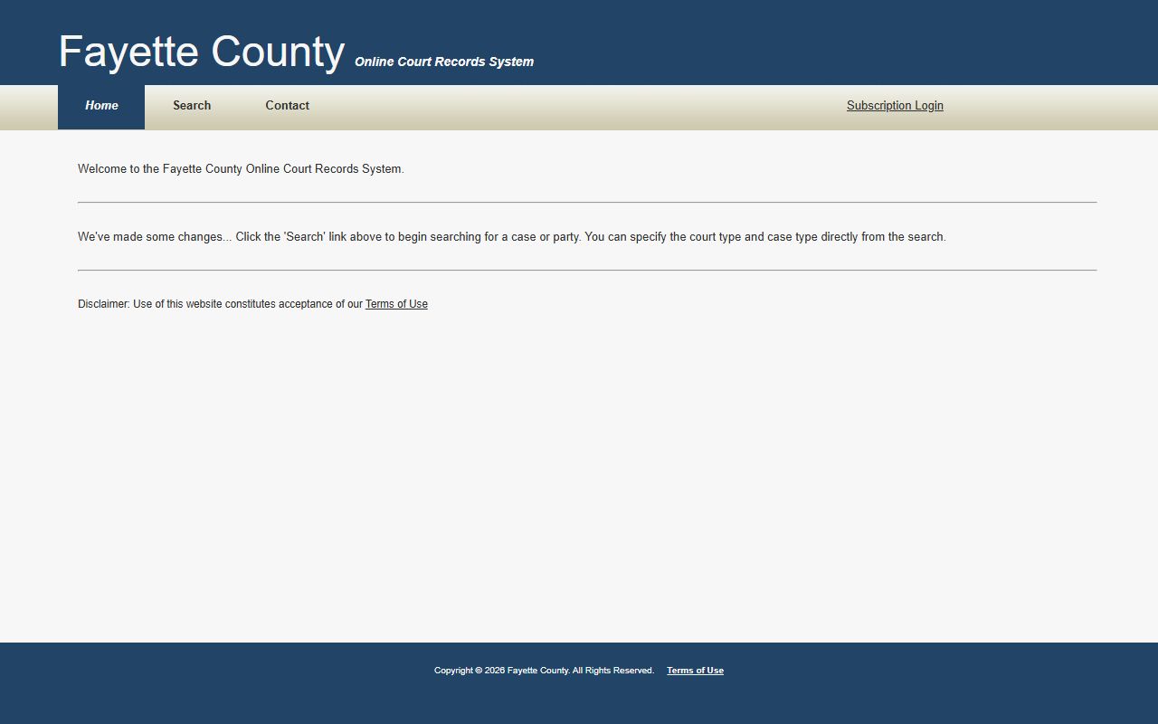 Fayette County DUI Records through the county court records portal