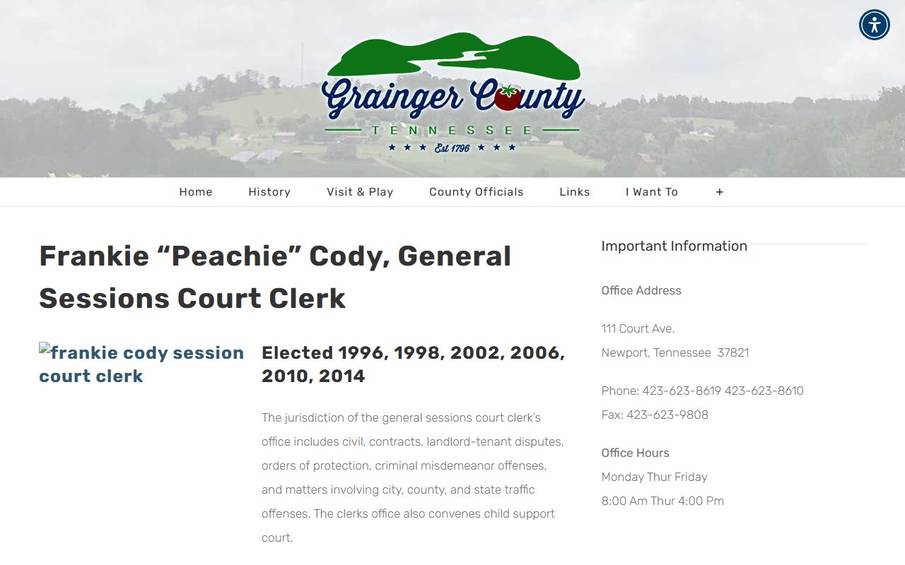 Grainger County DUI Records General Sessions Court page