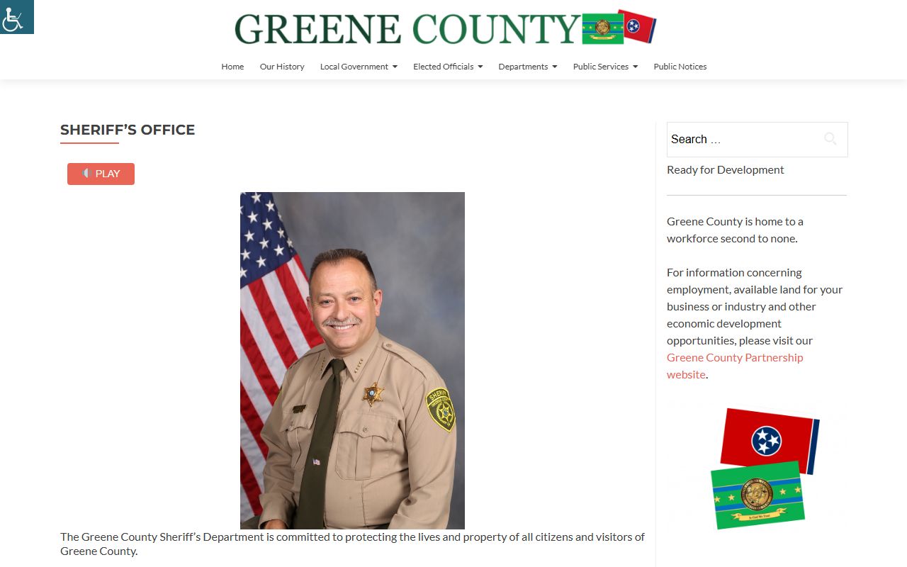 Greene County DUI Records Sheriff's Office page