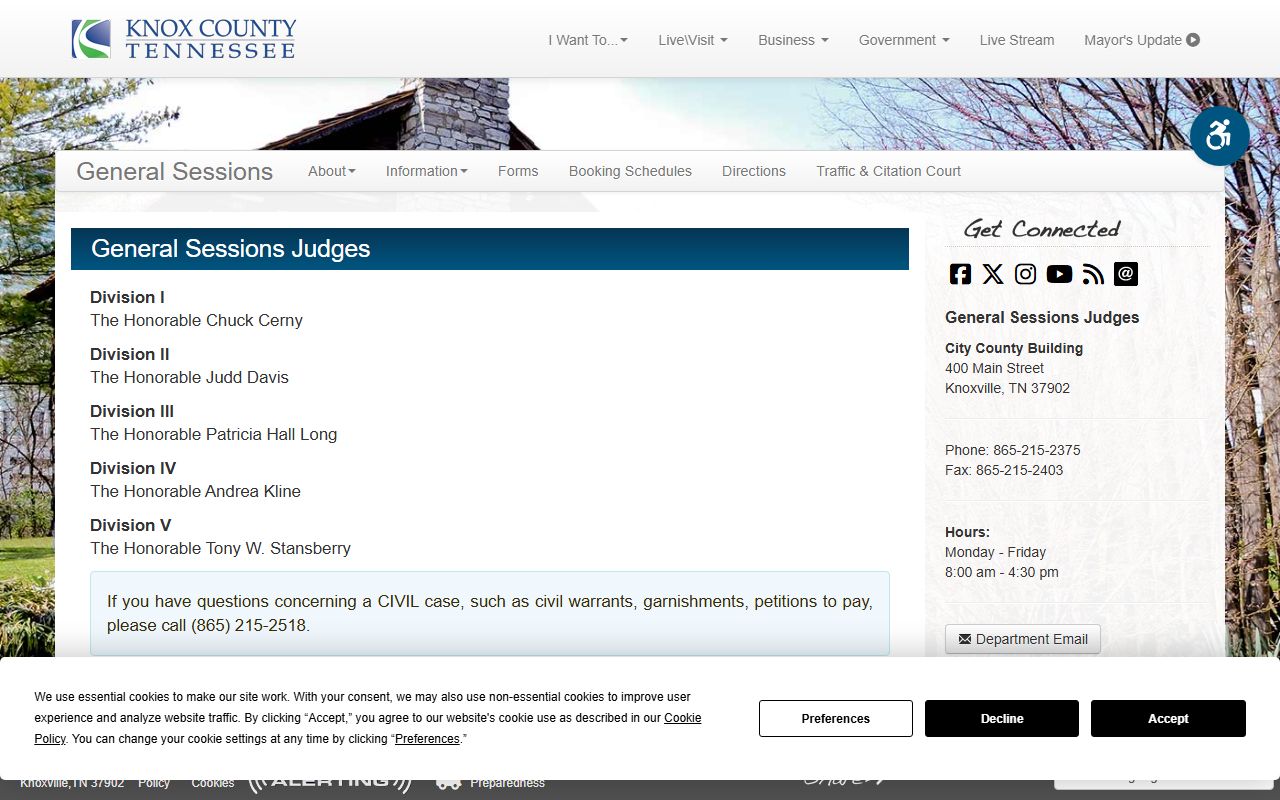 Knox County DUI Records search at Knox County General Sessions Court