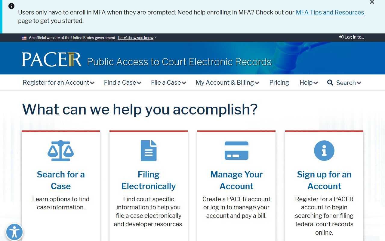 Tennessee DUI Records PACER federal records resource